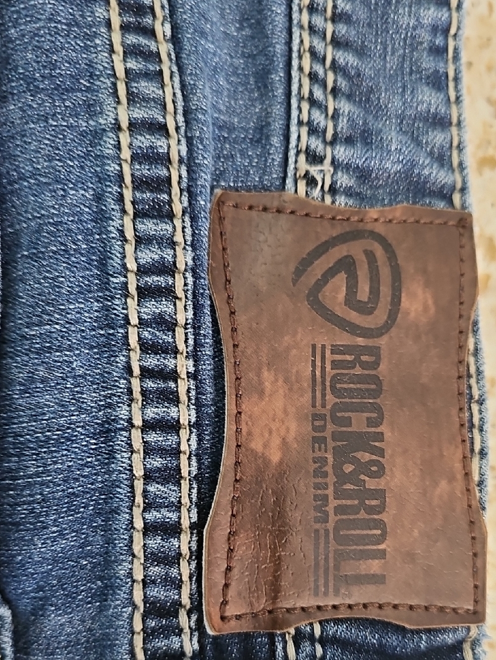 Men's Rock&Roll Double Barrel Bootcut Denim Blue Relaxed Jeans - Picture 9 of 9